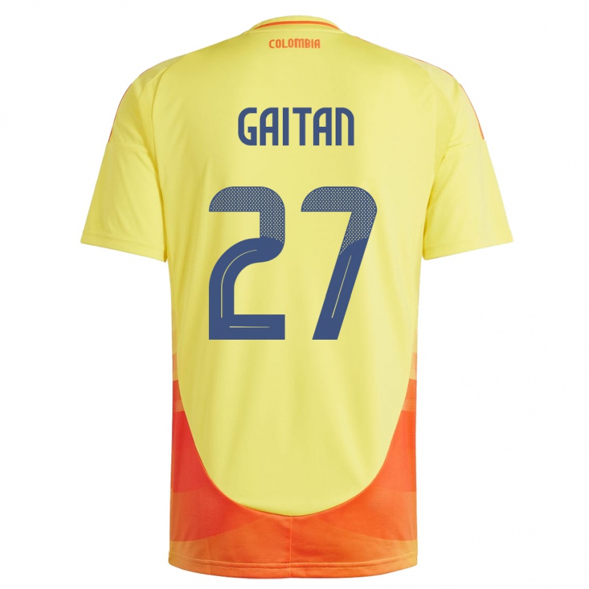 Kids Football Colombia Natalia Gaitán #27 Yellow Home Jersey 24-26 T-Shirt Nz