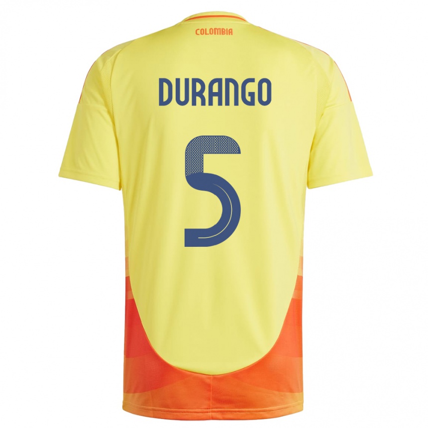 Kids Football Colombia Lorena Durango #5 Yellow Home Jersey 24-26 T-Shirt Nz