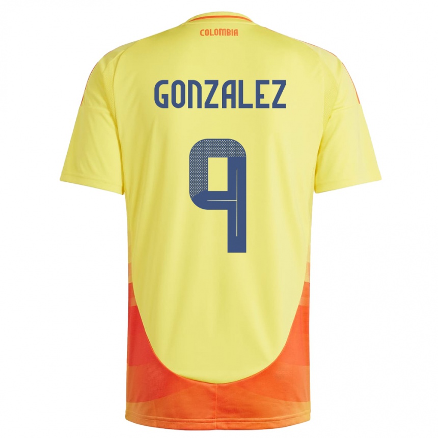 Kids Football Colombia Manuela González #9 Yellow Home Jersey 24-26 T-Shirt Nz