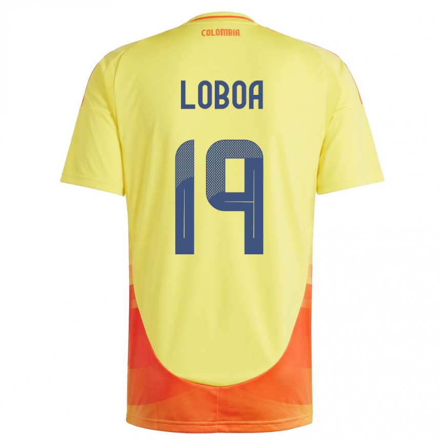 Kids Football Colombia Valerin Loboa #19 Yellow Home Jersey 24-26 T-Shirt Nz