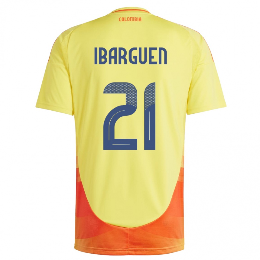 Kids Football Colombia Kelly Ibargüen #21 Yellow Home Jersey 24-26 T-Shirt Nz