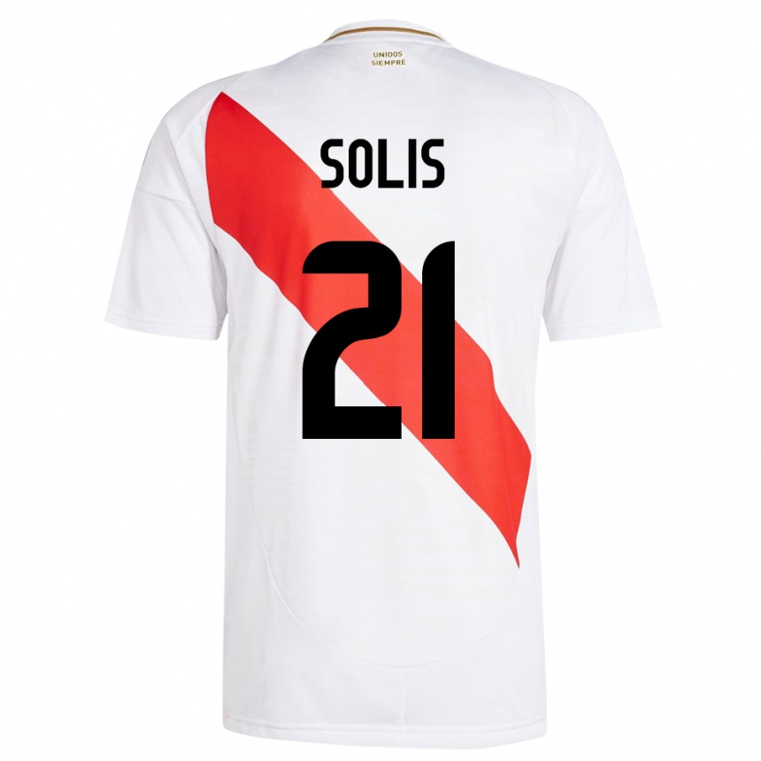 Kids Football Peru Renato Solís #21 White Home Jersey 24-26 T-Shirt Nz