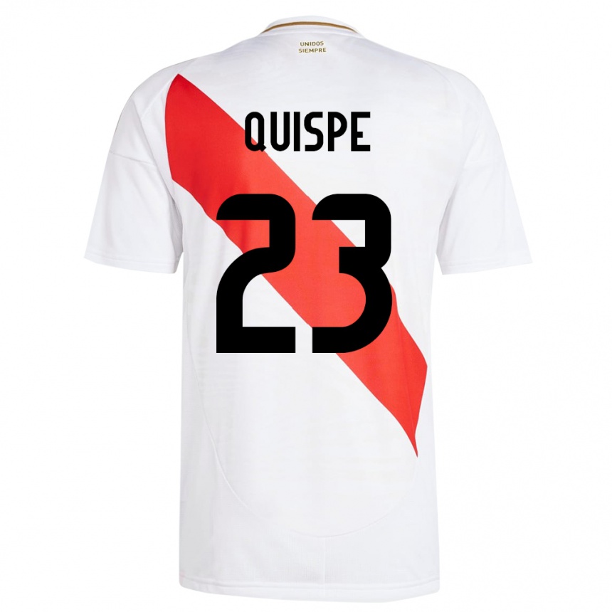 Kids Football Peru Piero Quispe #23 White Home Jersey 24-26 T-Shirt Nz