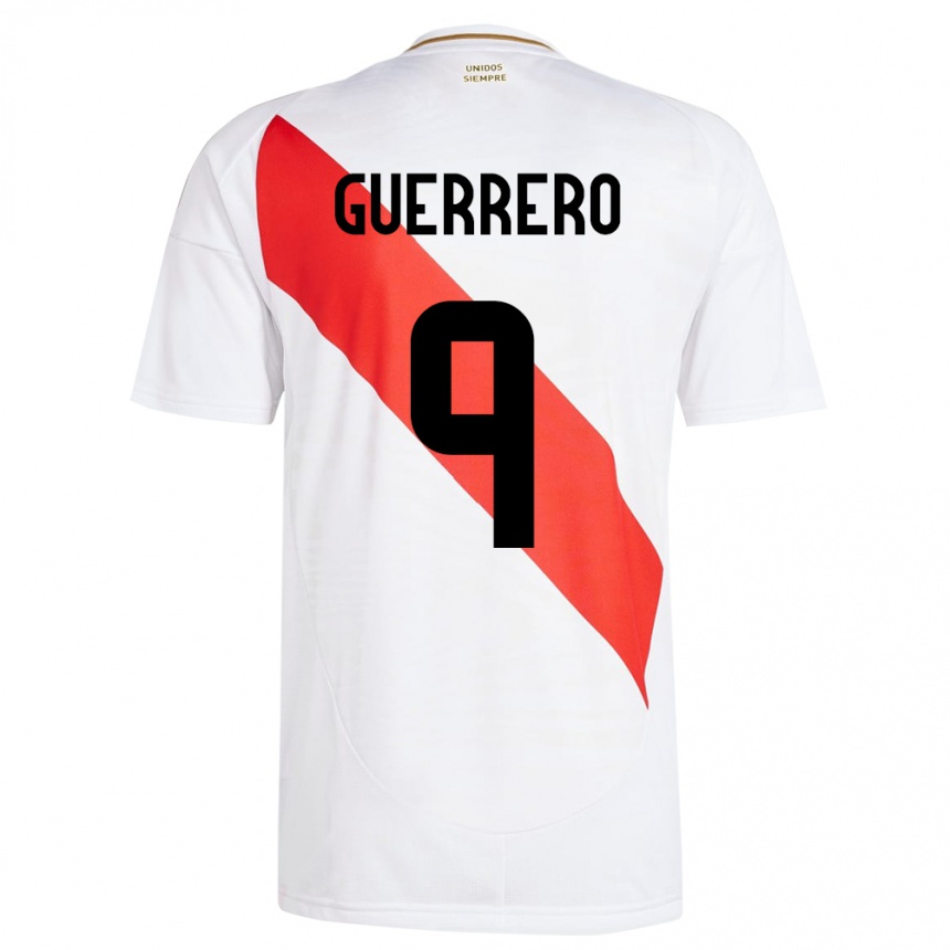 Kids Football Peru Paolo Guerrero #9 White Home Jersey 24-26 T-Shirt Nz