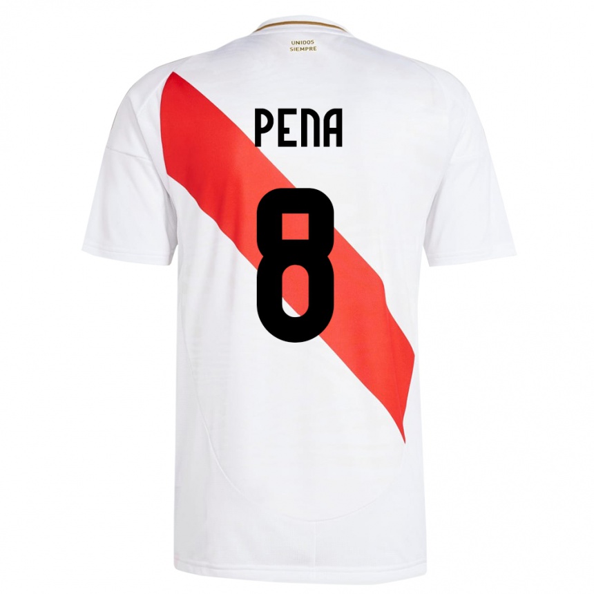 Kids Football Peru Sergio Peña #8 White Home Jersey 24-26 T-Shirt Nz