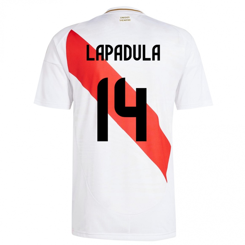 Kids Football Peru Gianluca Lapadula #14 White Home Jersey 24-26 T-Shirt Nz