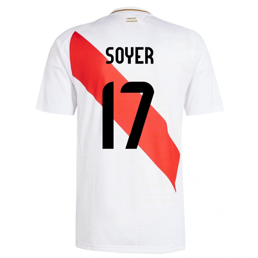 Kids Football Peru Bassco Soyer #17 White Home Jersey 24-26 T-Shirt Nz