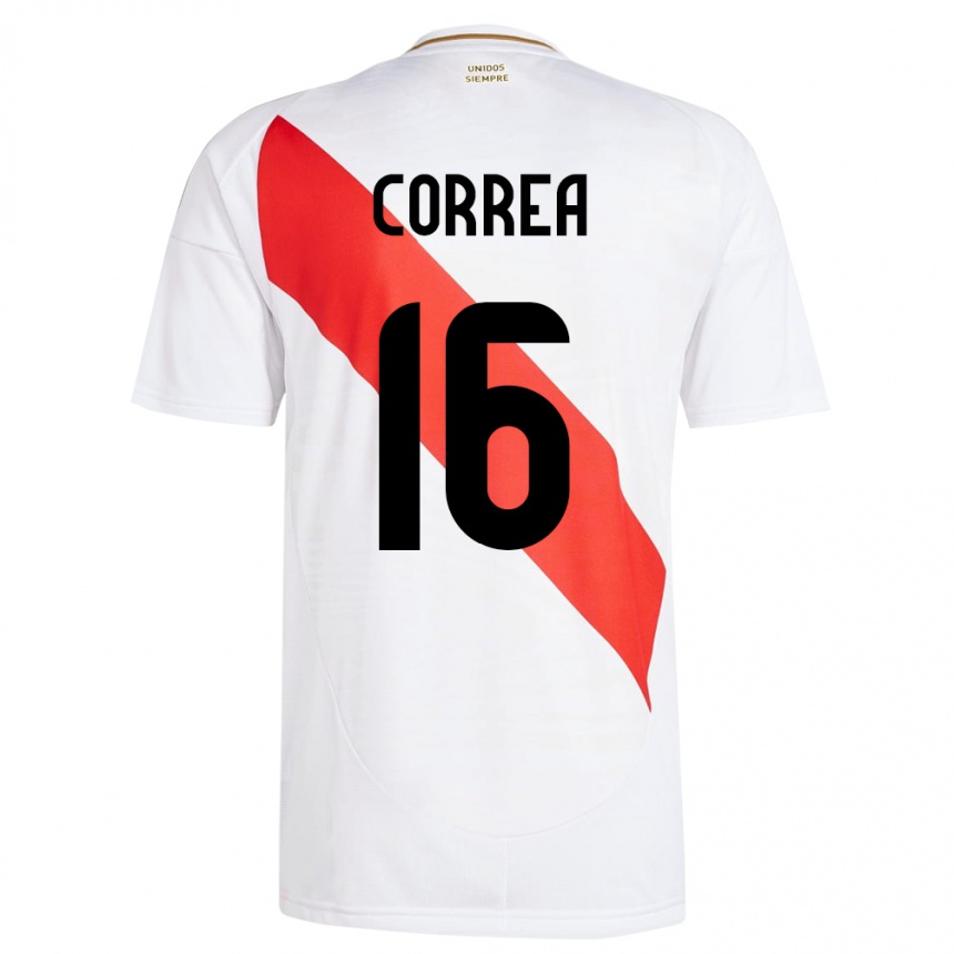 Kids Football Peru Eslyn Correa #16 White Home Jersey 24-26 T-Shirt Nz