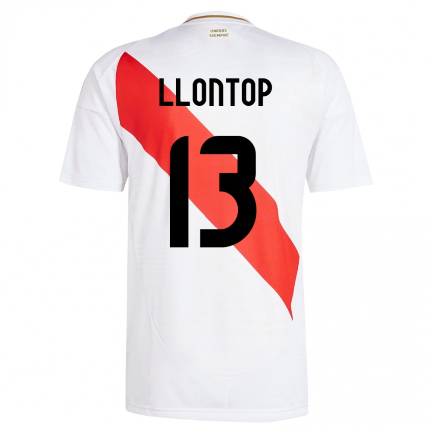 Kids Football Peru Mathías Llontop #13 White Home Jersey 24-26 T-Shirt Nz