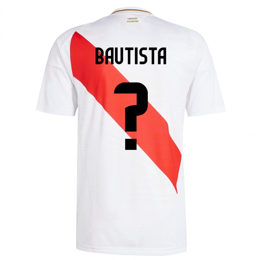 Kids Football Peru César Bautista #0 White Home Jersey 24-26 T-Shirt Nz