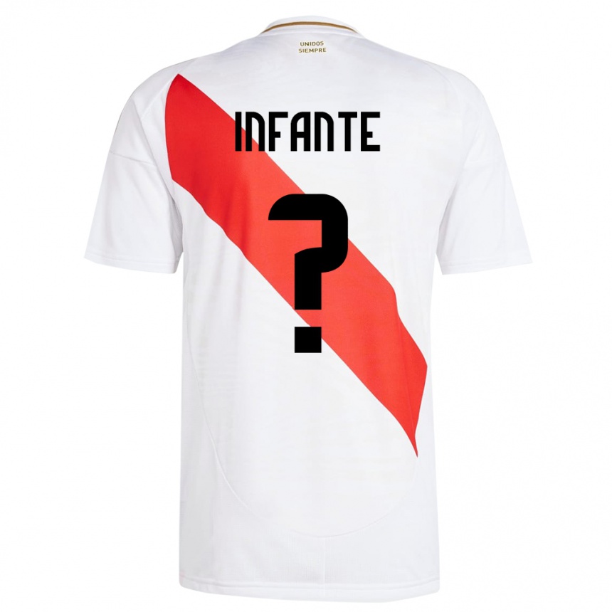 Kids Football Peru Maycol Infante #0 White Home Jersey 24-26 T-Shirt Nz