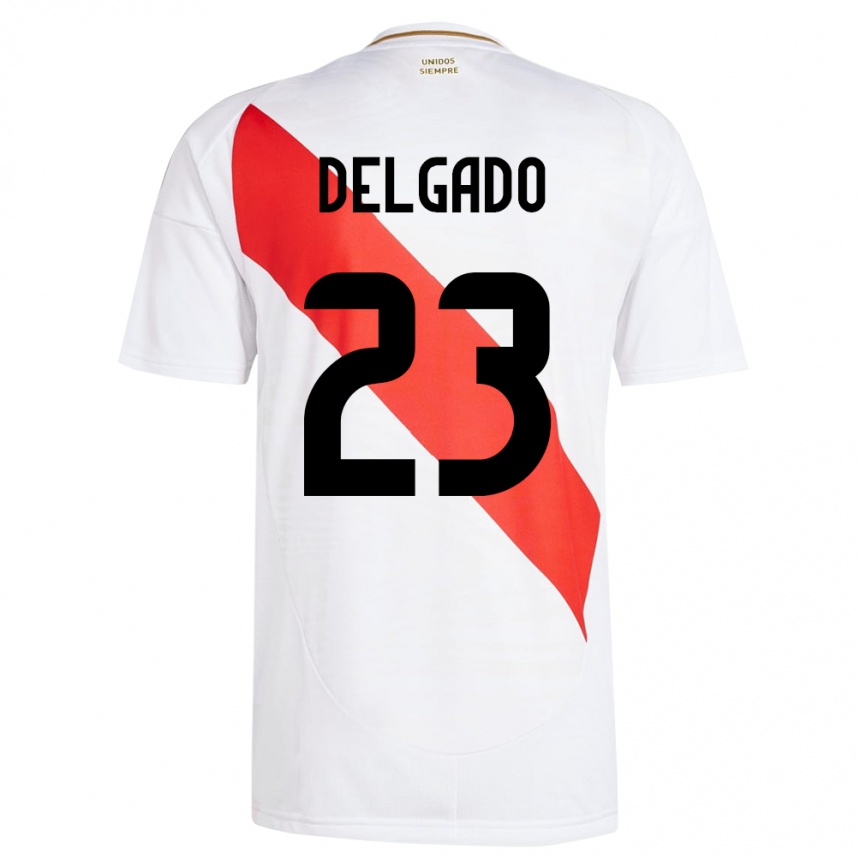 Kids Football Peru Valentino Delgado #23 White Home Jersey 24-26 T-Shirt Nz