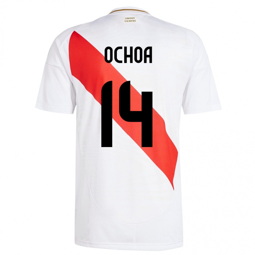 Kids Football Peru Victoria Ochoa #14 White Home Jersey 24-26 T-Shirt Nz