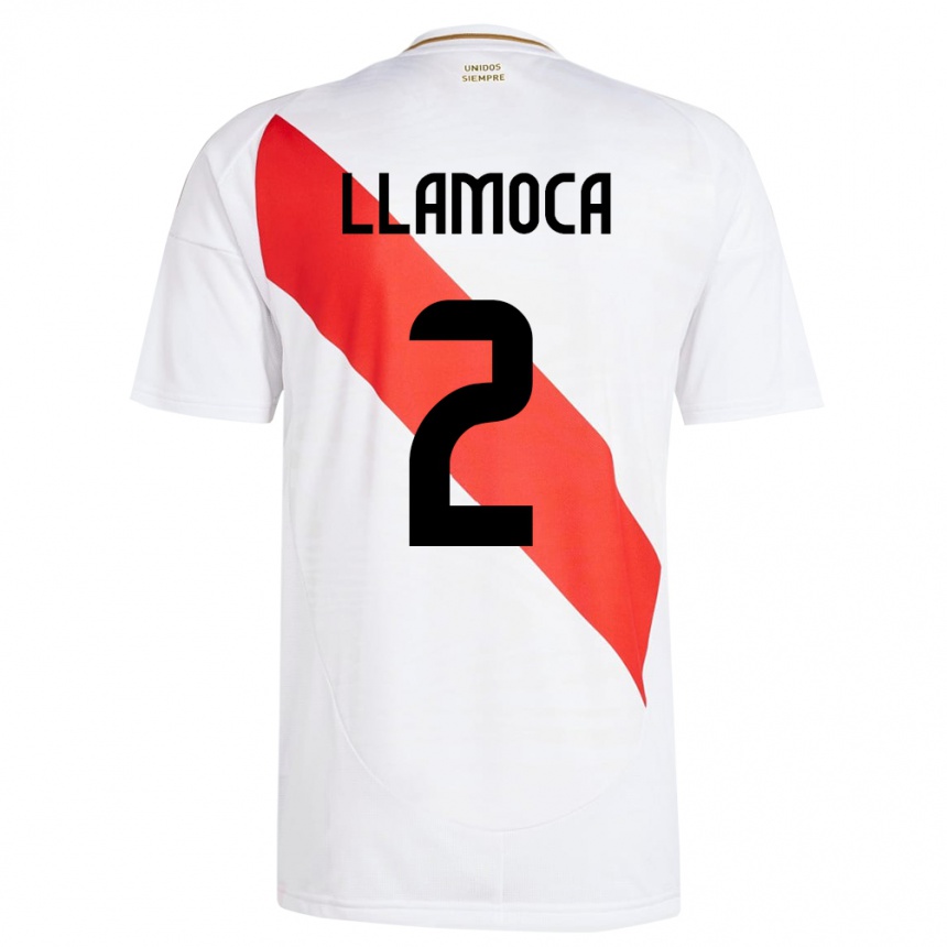 Kids Football Peru Braelynn Llamoca #2 White Home Jersey 24-26 T-Shirt Nz