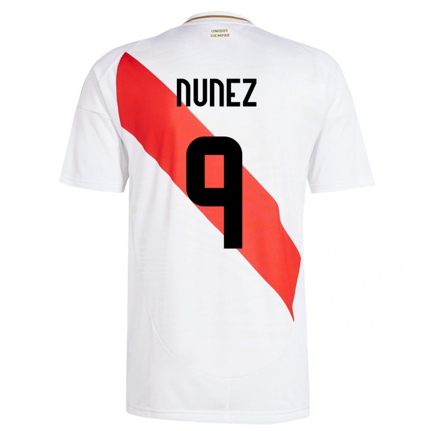 Kids Football Peru Pierina Núñez #9 White Home Jersey 24-26 T-Shirt Nz