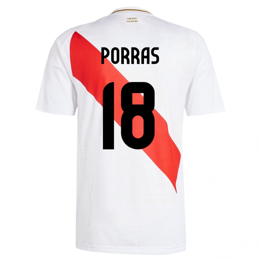 Kids Football Peru Sashenka Porras #18 White Home Jersey 24-26 T-Shirt Nz