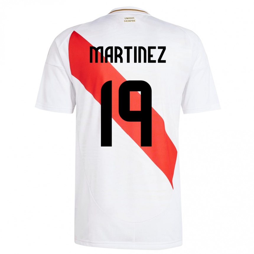 Kids Football Peru Nahomi Martínez #19 White Home Jersey 24-26 T-Shirt Nz