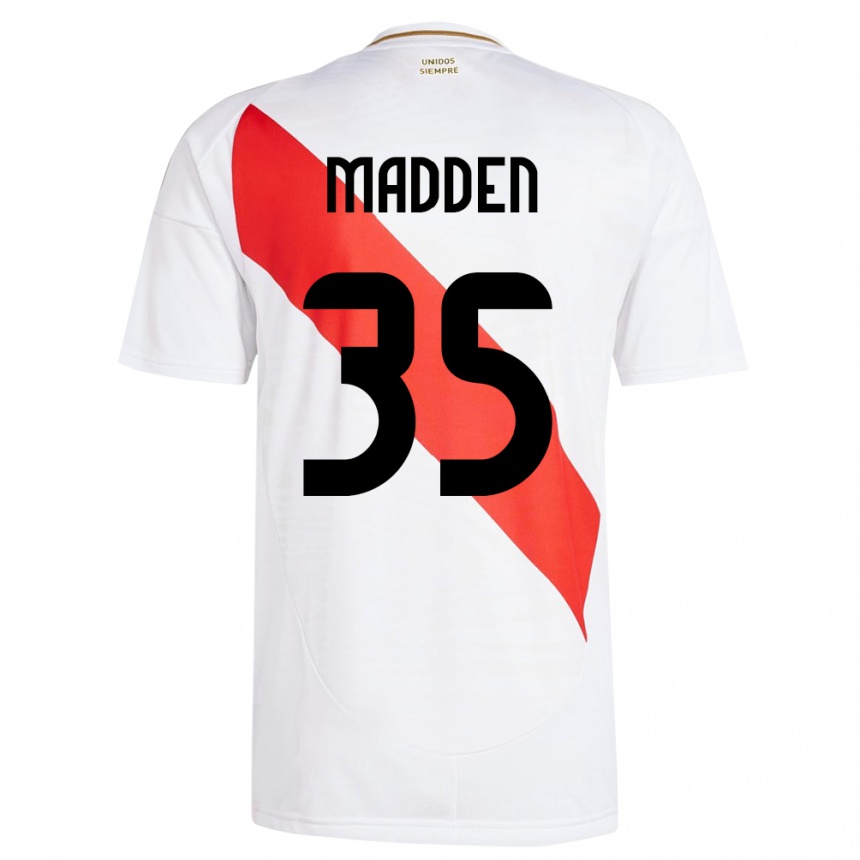 Kids Football Peru Savannah Madden #35 White Home Jersey 24-26 T-Shirt Nz