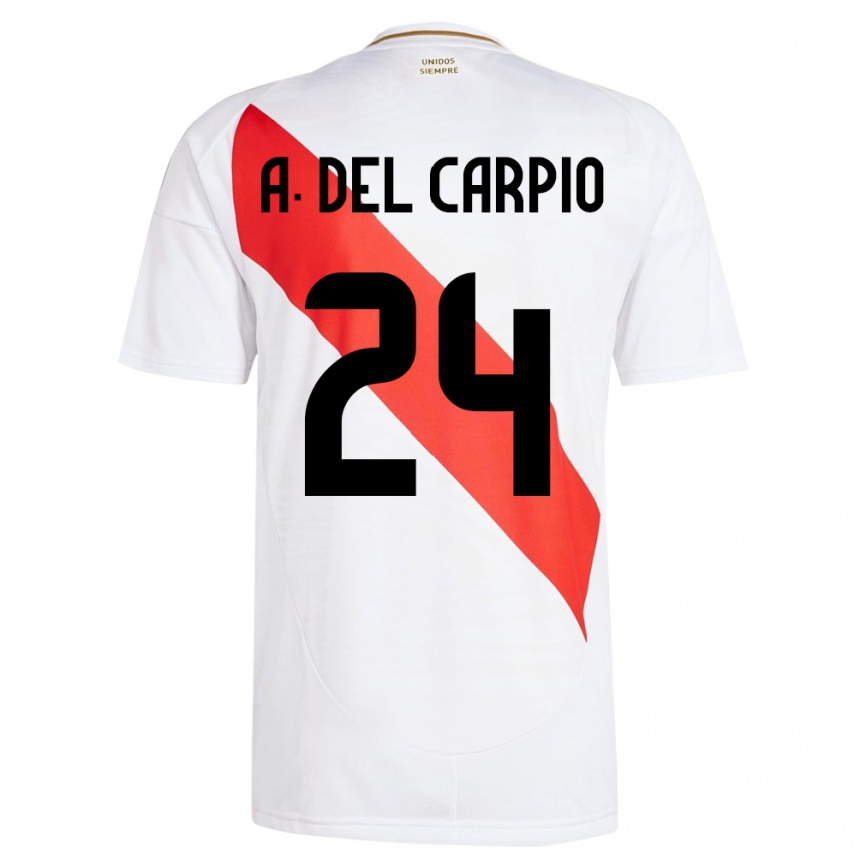 Kids Football Peru Annie Del Carpio #24 White Home Jersey 24-26 T-Shirt Nz