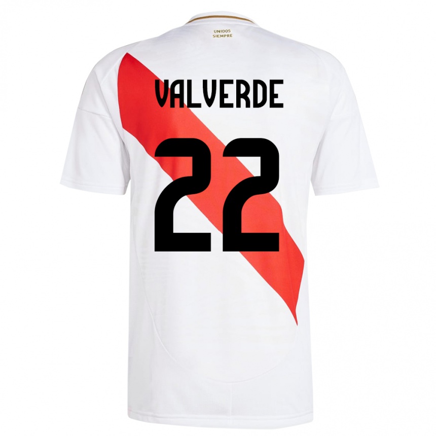 Kids Football Peru Malena Valverde #22 White Home Jersey 24-26 T-Shirt Nz