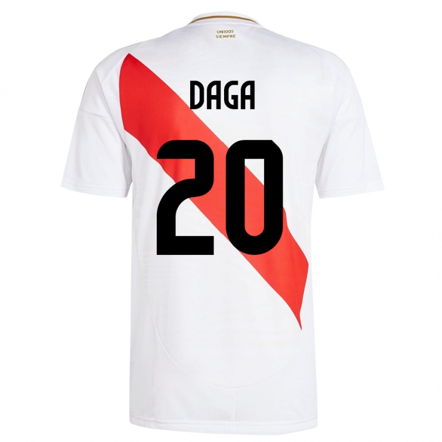 Kids Football Peru Azucena Daga #20 White Home Jersey 24-26 T-Shirt Nz