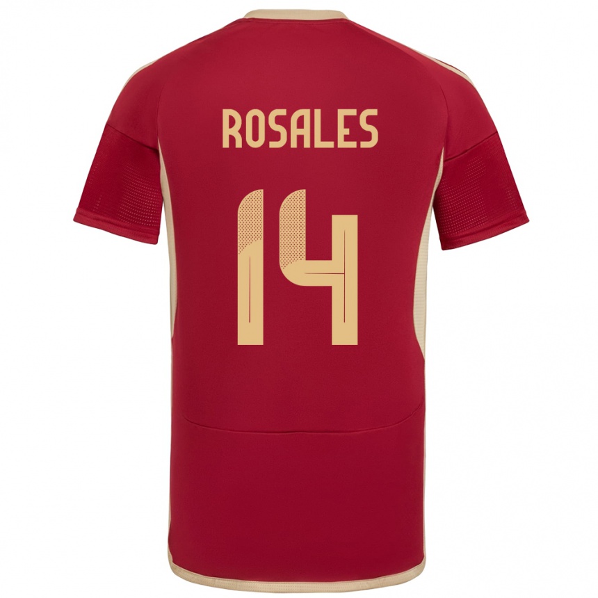 Kids Football Venezuela Roberto Rosales #14 Burgundy Home Jersey 24-26 T-Shirt Nz