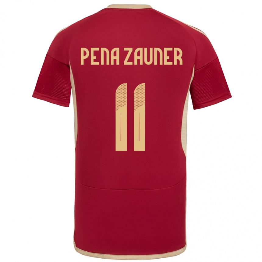 Kids Football Venezuela Enrique Peña Zauner #11 Burgundy Home Jersey 24-26 T-Shirt Nz