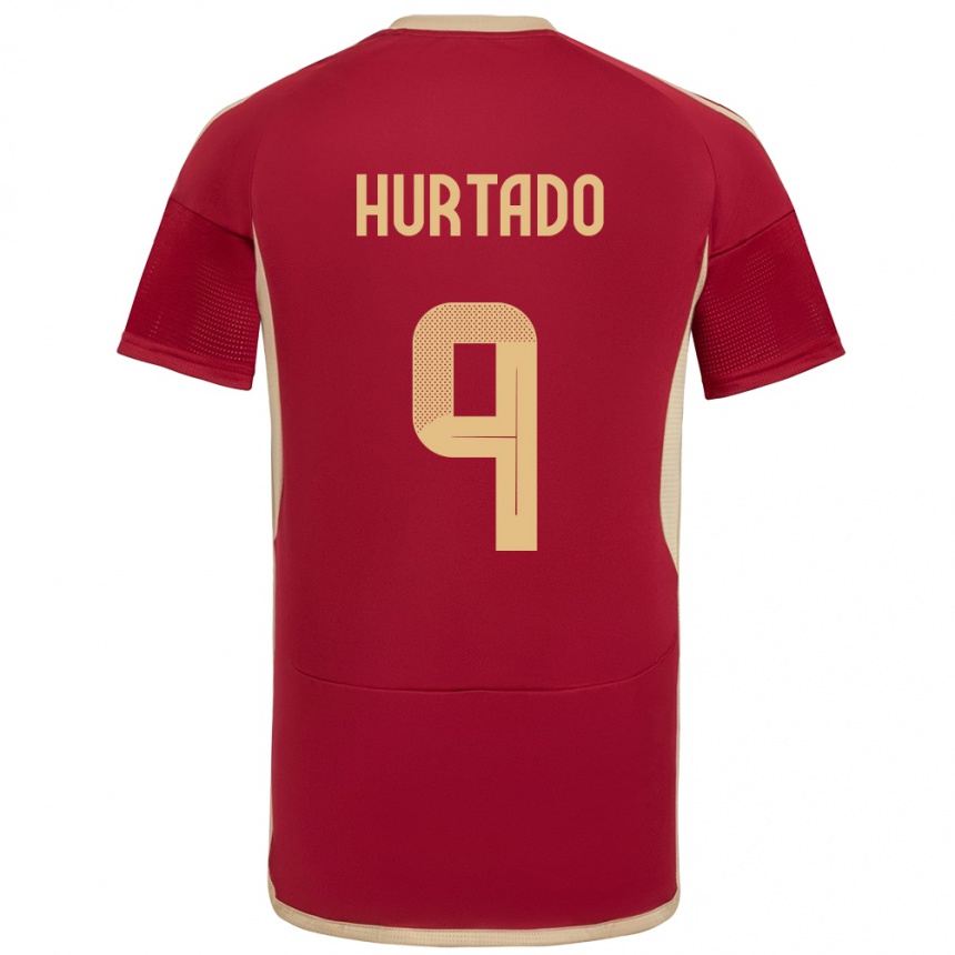 Kids Football Venezuela Jan Hurtado #9 Burgundy Home Jersey 24-26 T-Shirt Nz