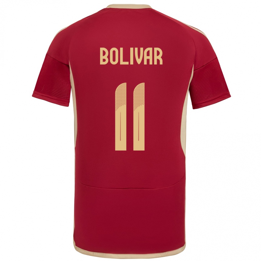 Kids Football Venezuela Jovanny Bolívar #11 Burgundy Home Jersey 24-26 T-Shirt Nz