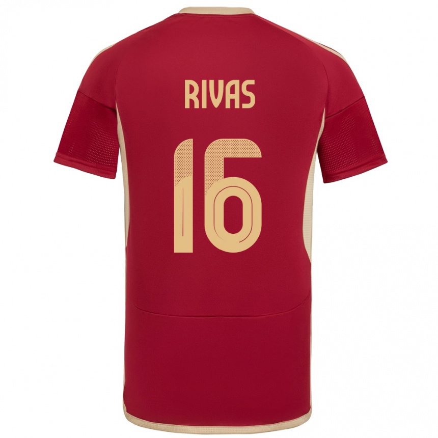 Kids Football Venezuela Renne Rivas #16 Burgundy Home Jersey 24-26 T-Shirt Nz