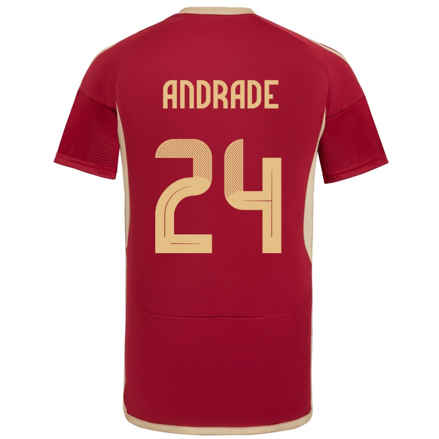 Kids Football Venezuela Kervin Andrade #24 Burgundy Home Jersey 24-26 T-Shirt Nz