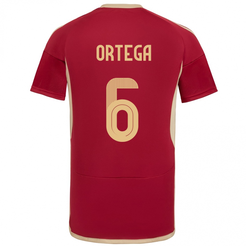 Kids Football Venezuela Bryant Ortega #6 Burgundy Home Jersey 24-26 T-Shirt Nz