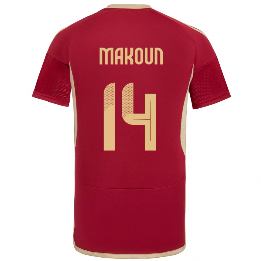 Kids Football Venezuela Christian Makoun #14 Burgundy Home Jersey 24-26 T-Shirt Nz