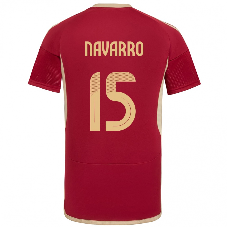 Kids Football Venezuela Miguel Navarro #15 Burgundy Home Jersey 24-26 T-Shirt Nz