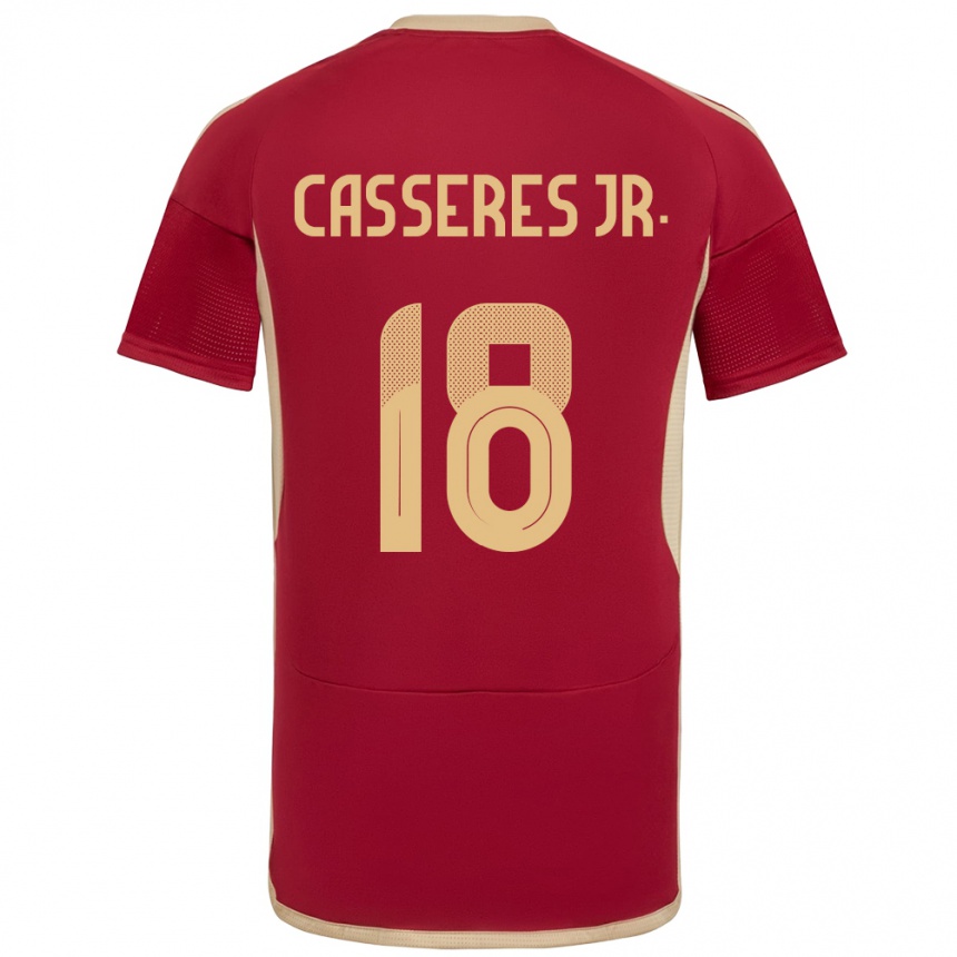 Kids Football Venezuela Cristian Cásseres Jr. #18 Burgundy Home Jersey 24-26 T-Shirt Nz