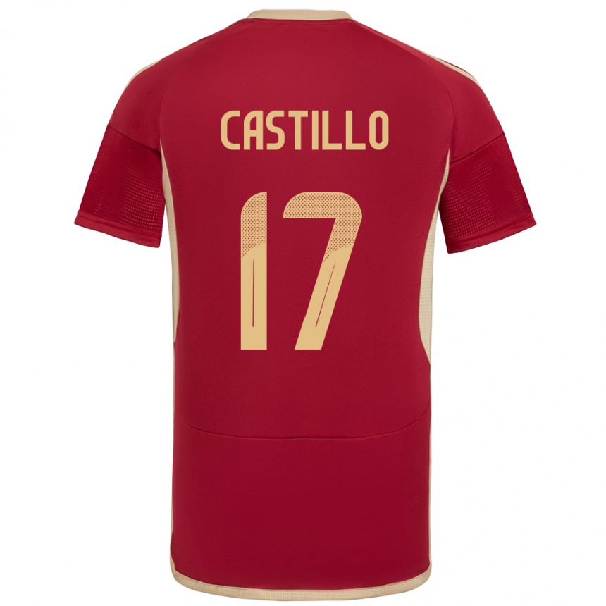 Kids Football Venezuela Edson Castillo #17 Burgundy Home Jersey 24-26 T-Shirt Nz