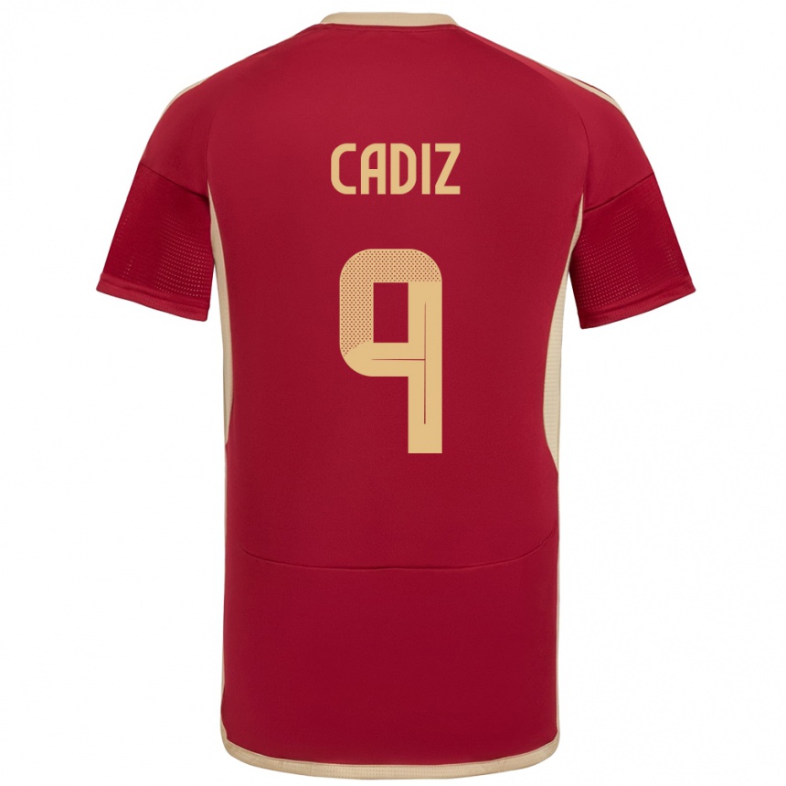 Kids Football Venezuela Jhonder Cádiz #9 Burgundy Home Jersey 24-26 T-Shirt Nz