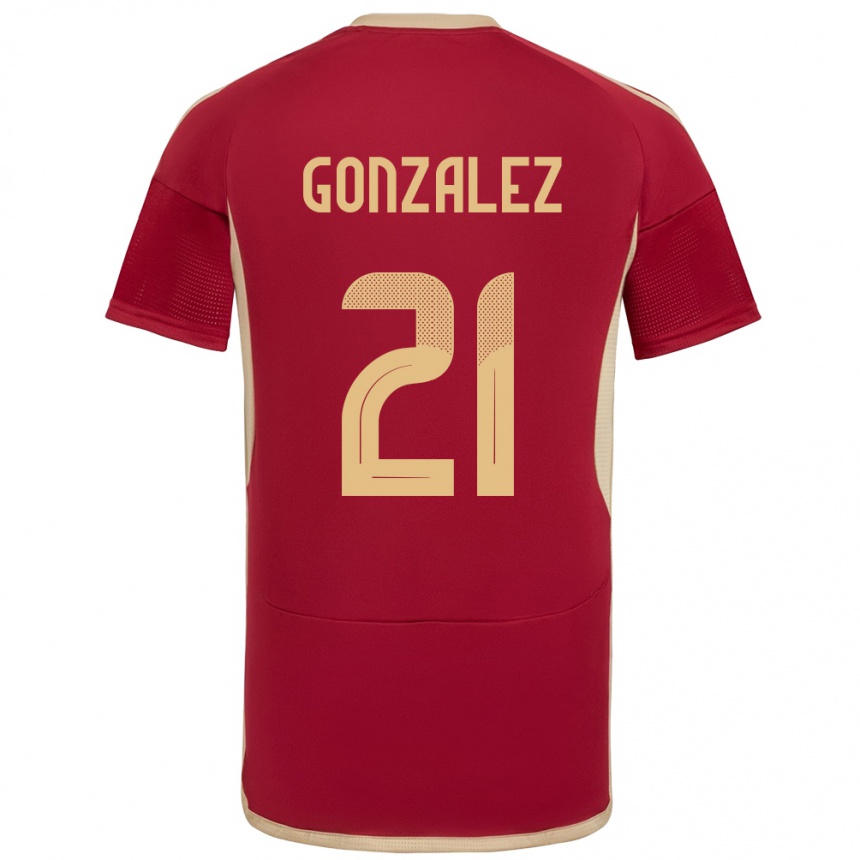 Kids Football Venezuela Alexander González #21 Burgundy Home Jersey 24-26 T-Shirt Nz