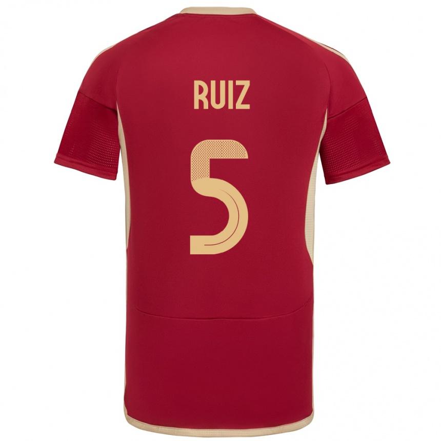 Kids Football Venezuela Emerson Ruíz #5 Burgundy Home Jersey 24-26 T-Shirt Nz