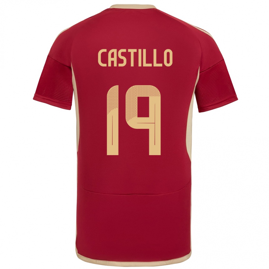 Kids Football Venezuela Bryan Castillo #19 Burgundy Home Jersey 24-26 T-Shirt Nz