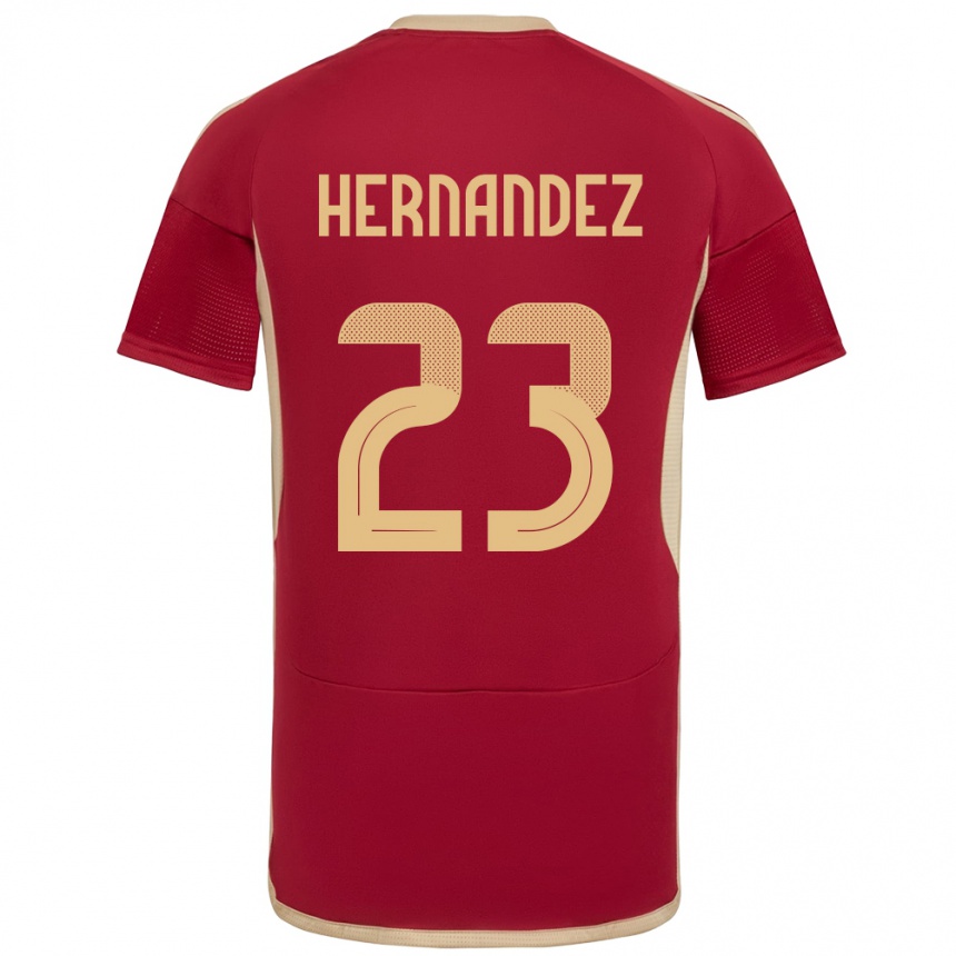 Kids Football Venezuela Luifer Hernández #23 Burgundy Home Jersey 24-26 T-Shirt Nz