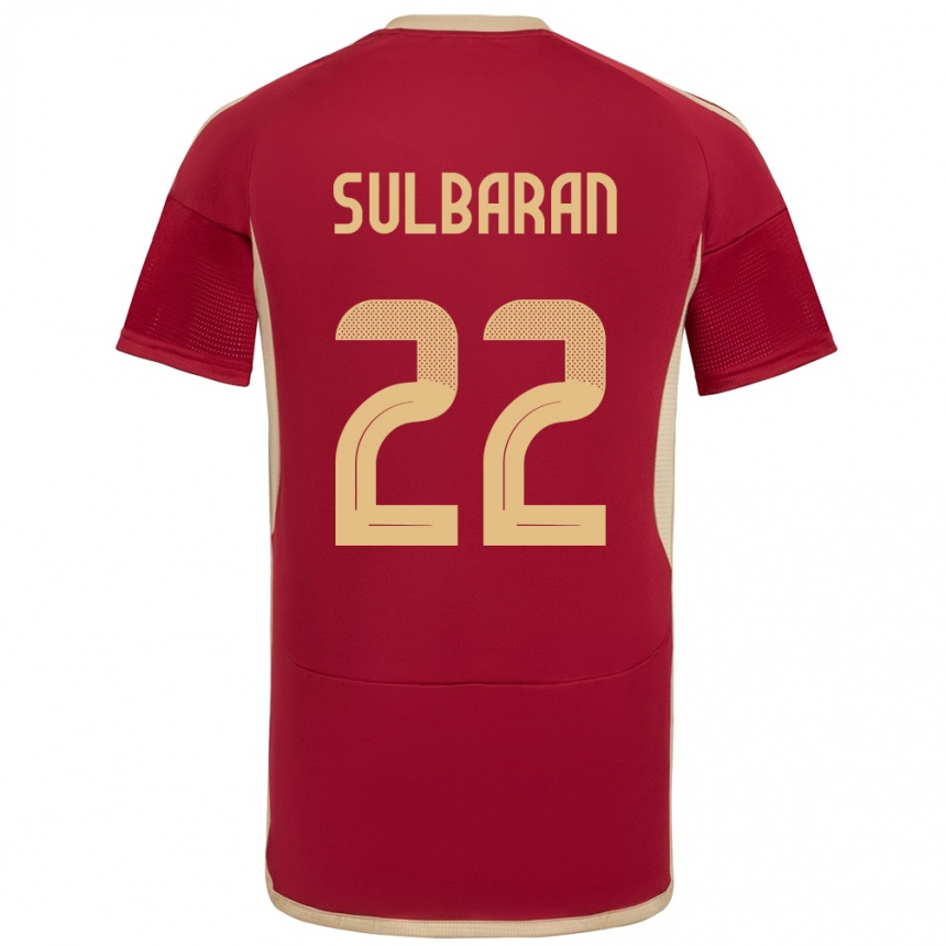 Kids Football Venezuela Manuel Sulbarán #22 Burgundy Home Jersey 24-26 T-Shirt Nz