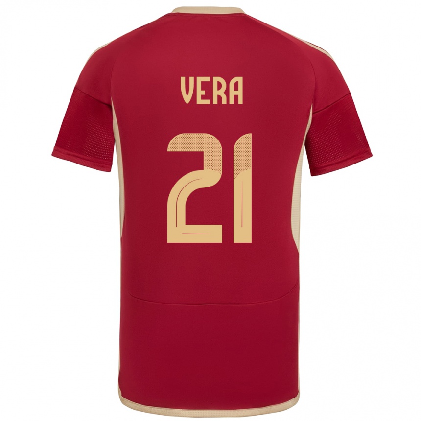 Kids Football Venezuela Andry Vera #21 Burgundy Home Jersey 24-26 T-Shirt Nz