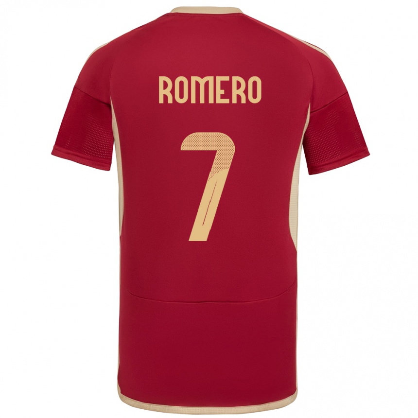 Kids Football Venezuela Leenhan Romero #7 Burgundy Home Jersey 24-26 T-Shirt Nz