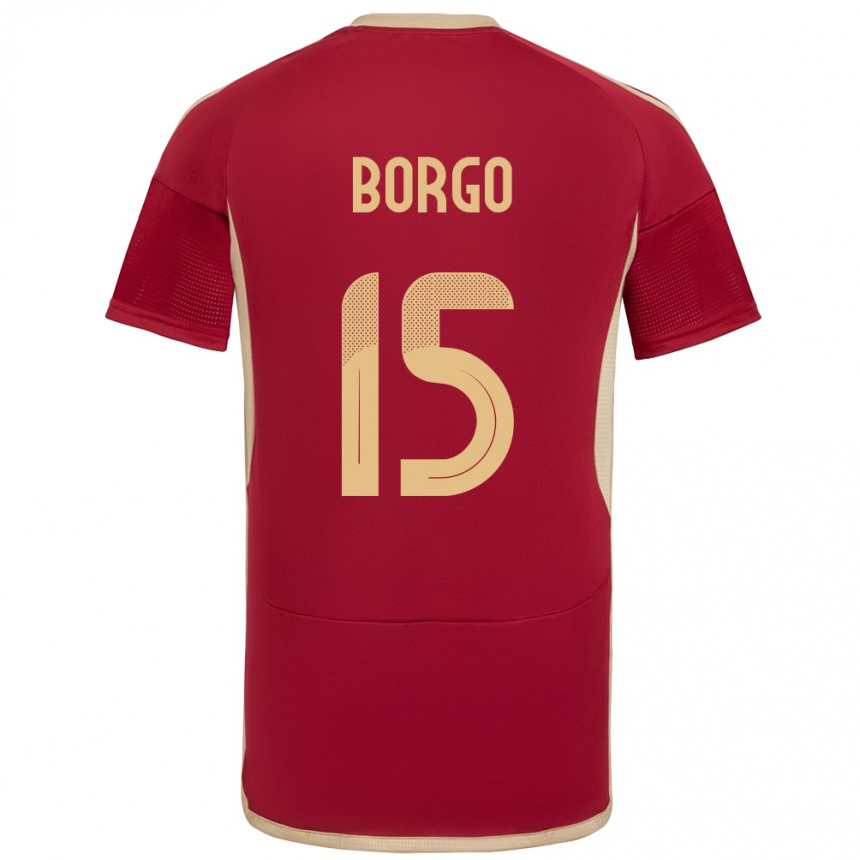 Kids Football Venezuela Ángel Borgo #15 Burgundy Home Jersey 24-26 T-Shirt Nz