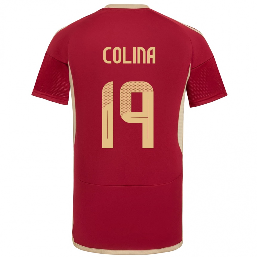 Kids Football Venezuela Junior Colina #19 Burgundy Home Jersey 24-26 T-Shirt Nz