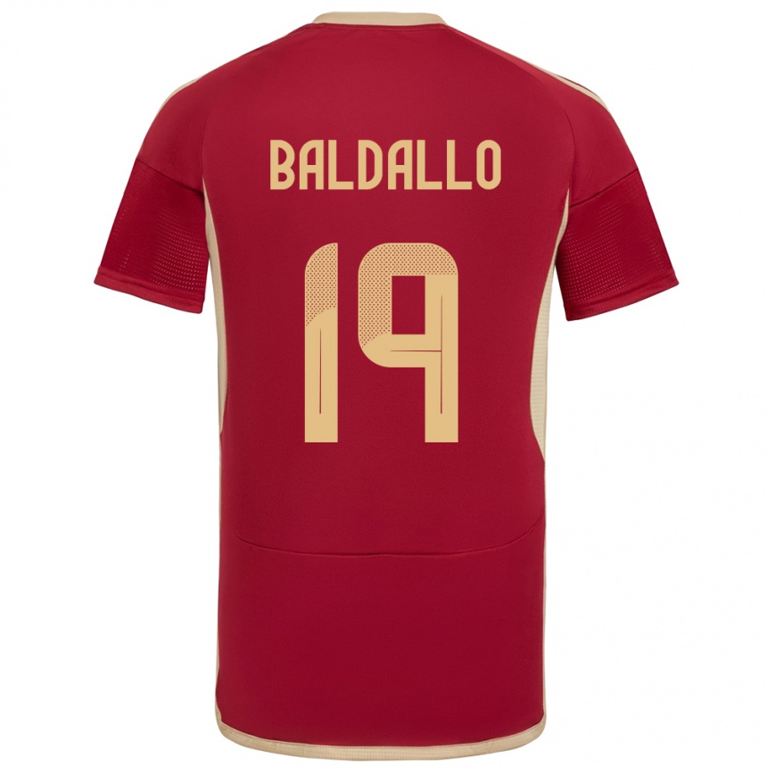 Kids Football Venezuela Micheel Baldallo #19 Burgundy Home Jersey 24-26 T-Shirt Nz