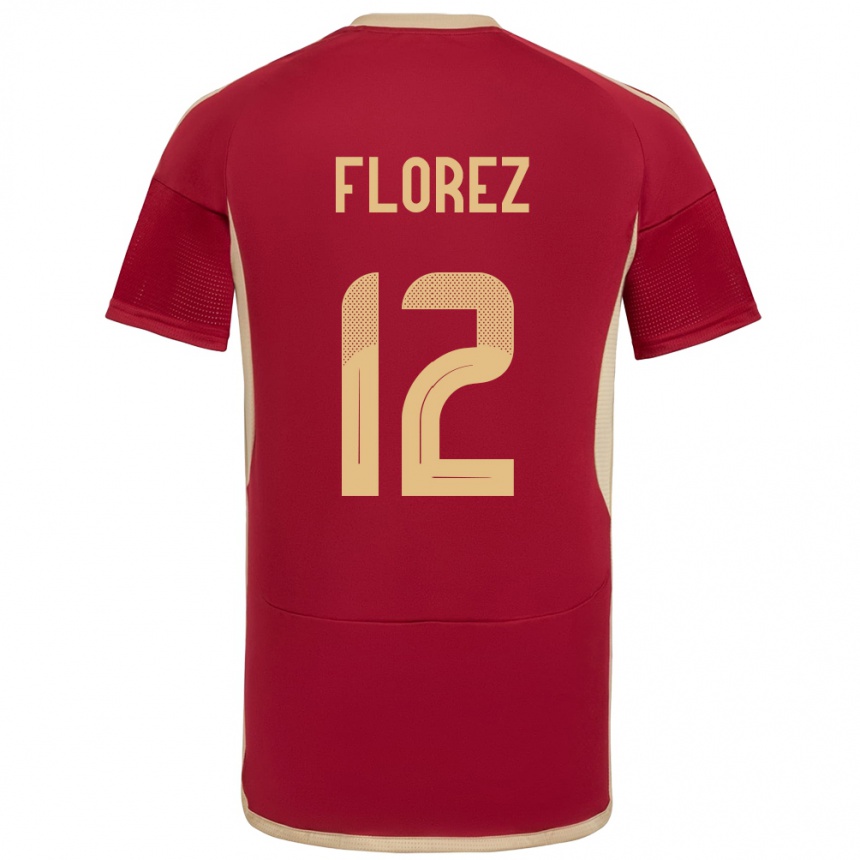 Kids Football Venezuela Génesis Flórez #12 Burgundy Home Jersey 24-26 T-Shirt Nz