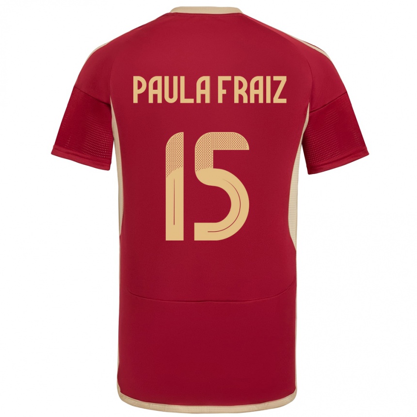 Kids Football Venezuela Ana Paula Fraiz #15 Burgundy Home Jersey 24-26 T-Shirt Nz