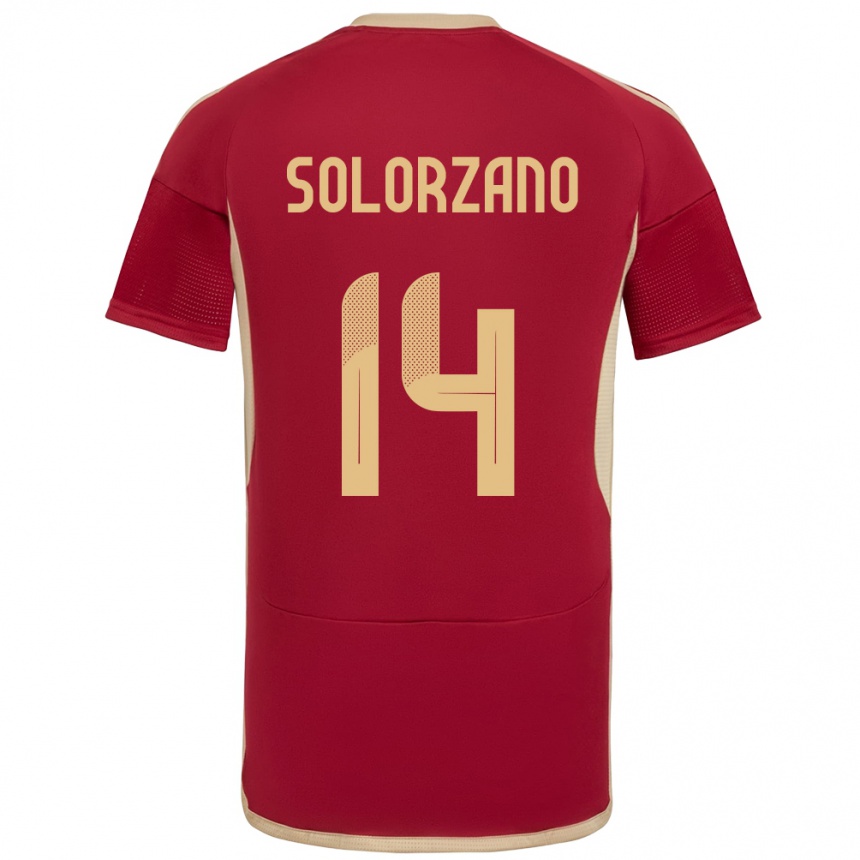 Kids Football Venezuela Fabiola Solórzano #14 Burgundy Home Jersey 24-26 T-Shirt Nz